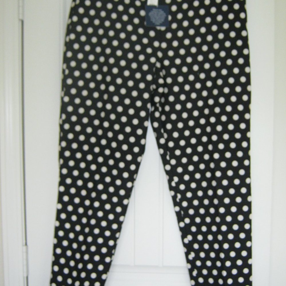 Talbots Black White Spring Trouser Polka Dot RSVP